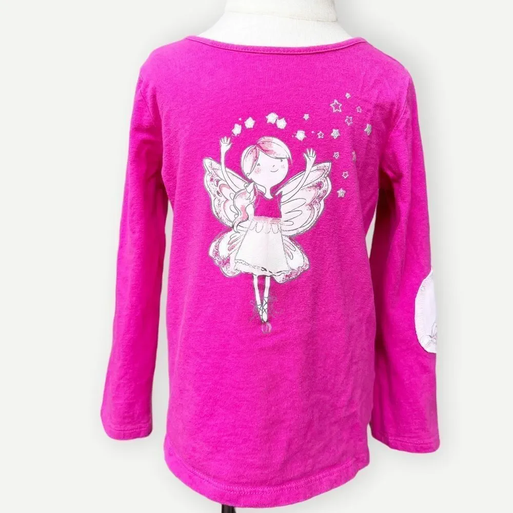 Children’s Place Girls Toddler Kids Long Sleeve Elbow Patch Fairy Shirt. 4. 4T.